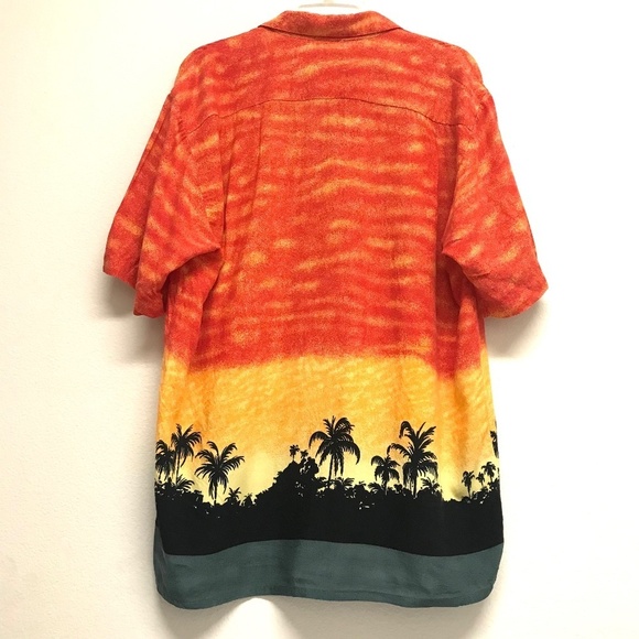 Pineapple Connection Sz L Hawaiian Shirt Palm Trees Sunset Camp Short Sleeve Mul - Picture 2 of 10